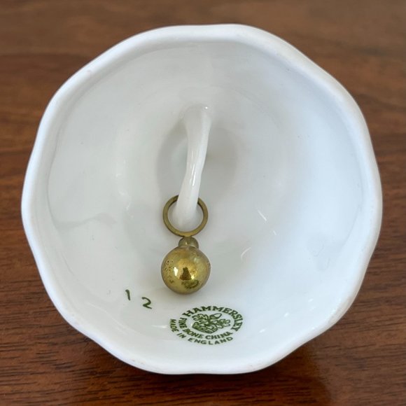 Hammersley Vintage Fine Bona China Small Bell from England Violets Heart Handle - Picture 6 of 8